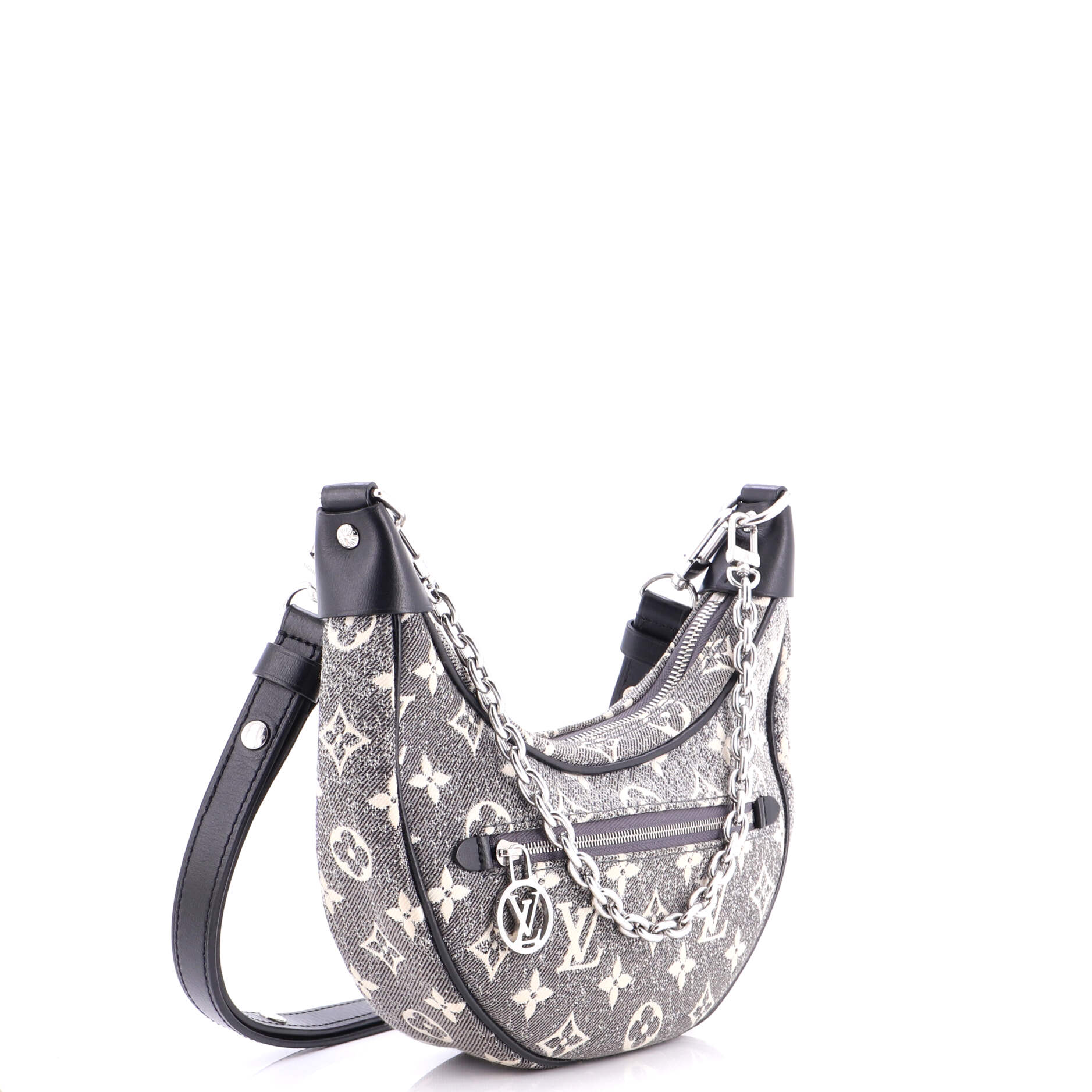 Loop Handbag Monogram Jacquard Denim