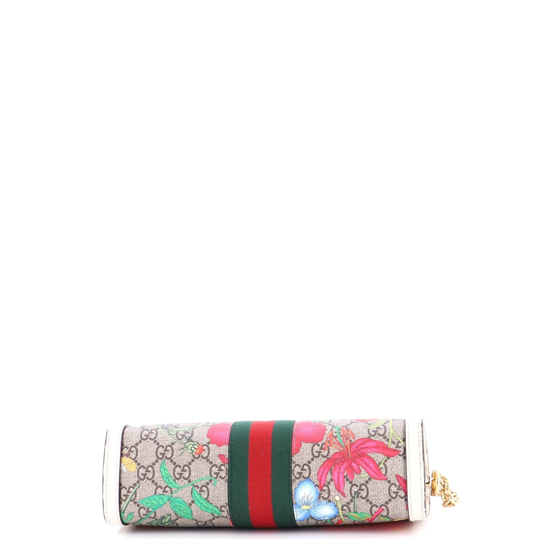 Ophidia Chain Shoulder Bag Flora GG Coated Canvas Small