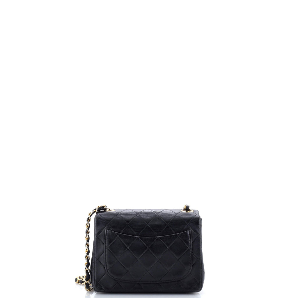 Vintage Square Classic Single Flap Bag Quilted Lambskin Mini