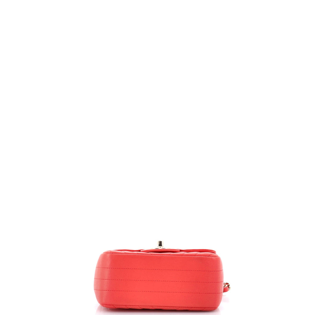 Square Classic Single Flap Bag Chevron Lambskin Mini