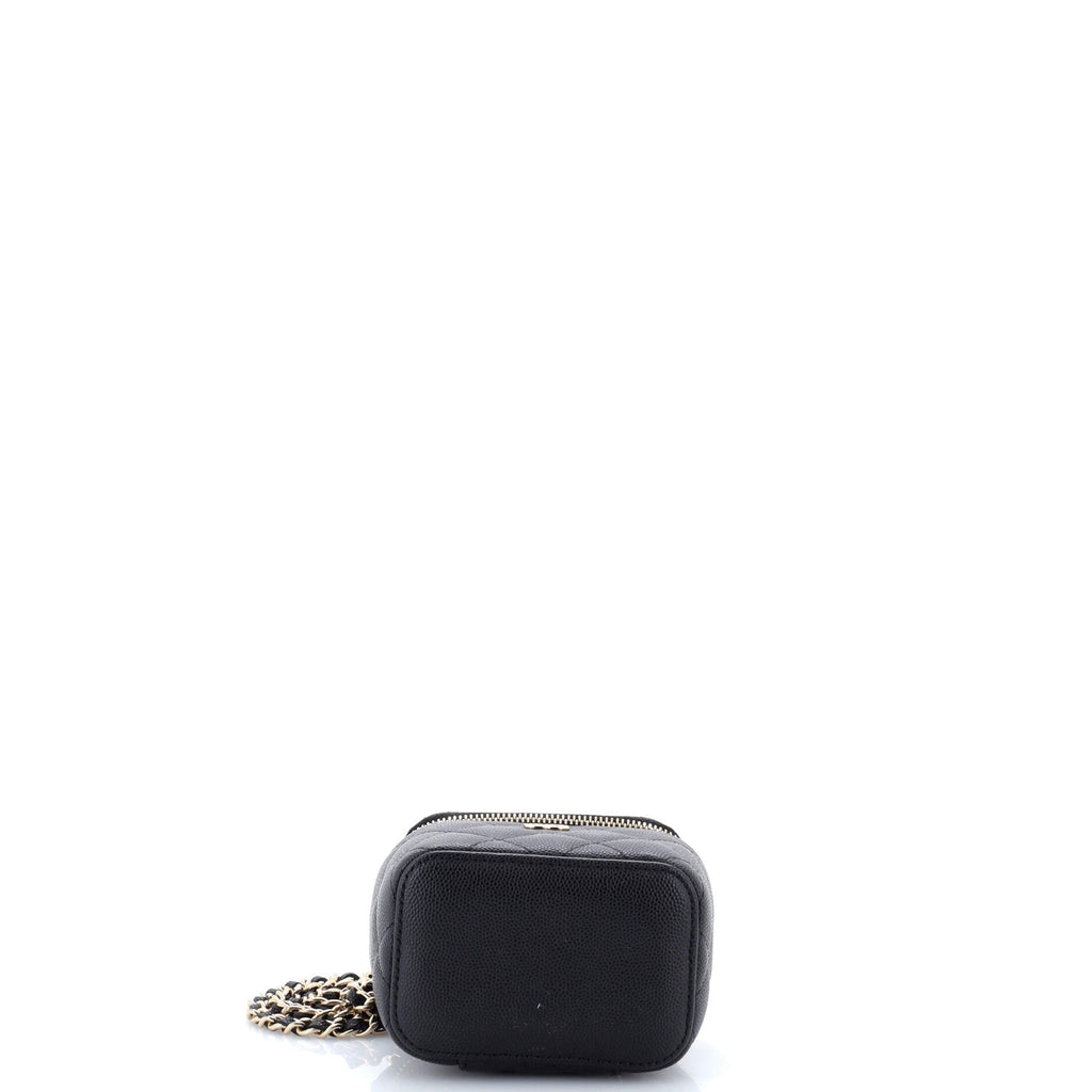 Classic Vanity Case with Chain Quilted Caviar Mini