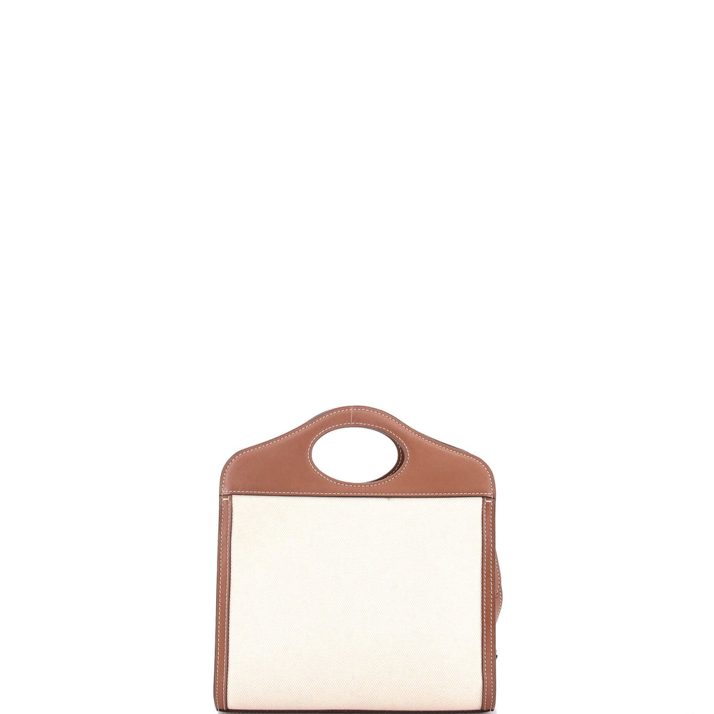 Logo Pocket Tote Canvas with Leather Mini