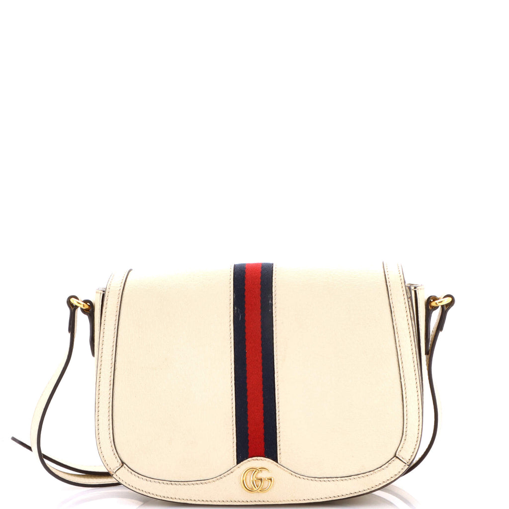 Ophidia Saddle Flap Shoulder Bag Leather Small