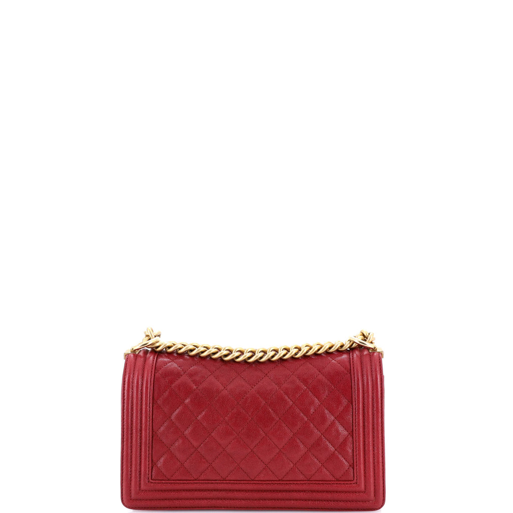 Boy Flap Bag Quilted Caviar Old Medium
