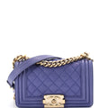 Boy Flap Bag Quilted Caviar Small