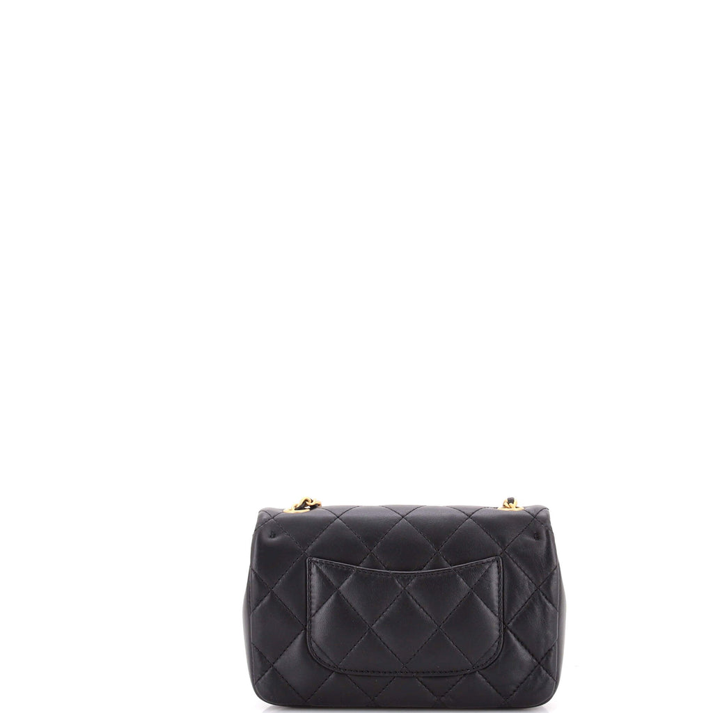 Heart Charms Flap Bag Quilted Lambskin Mini