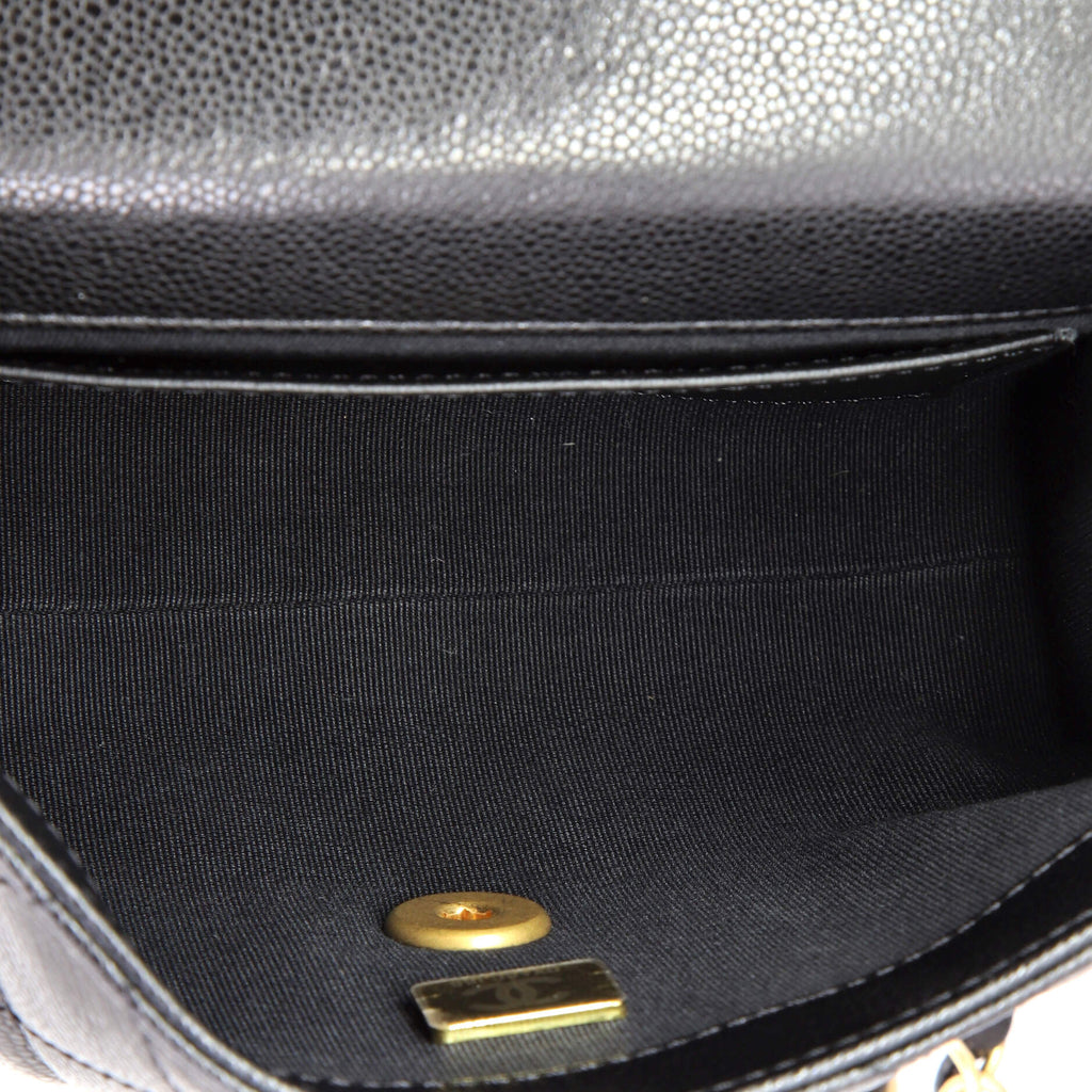 Coco First Flap Bag Quilted Caviar Nano