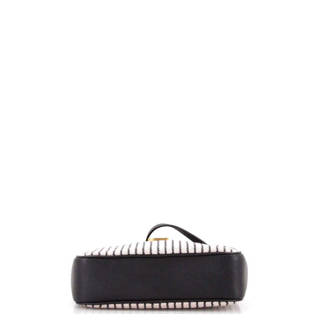 Lou Camera Bag Striped Canvas and Leather Small