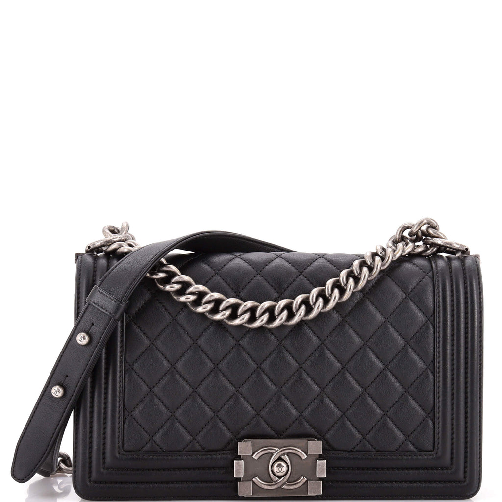 Boy Flap Bag Quilted Lambskin Old Medium