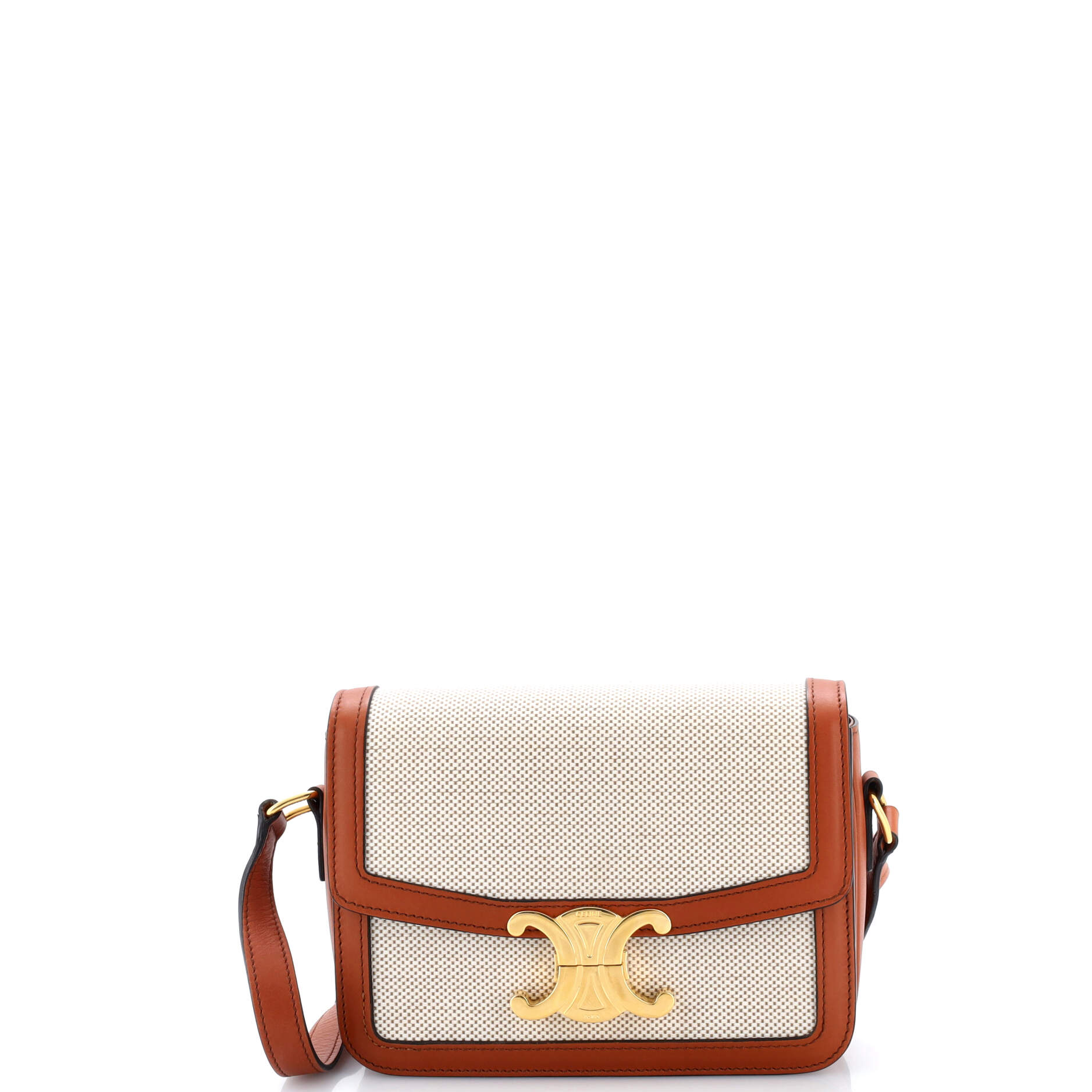 Triomphe Shoulder Bag Canvas with Leather Teen