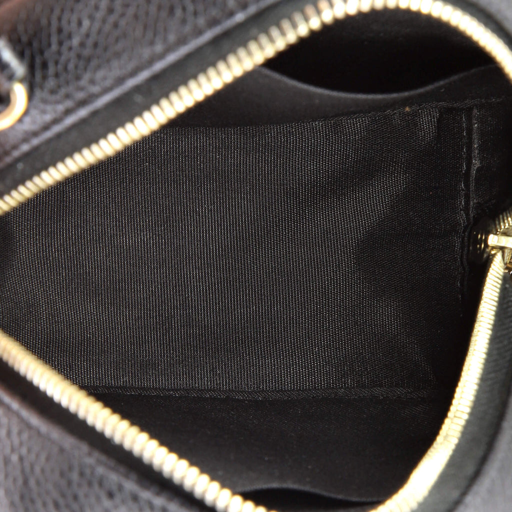 Filigree Round Clutch with Chain Quilted Caviar Mini