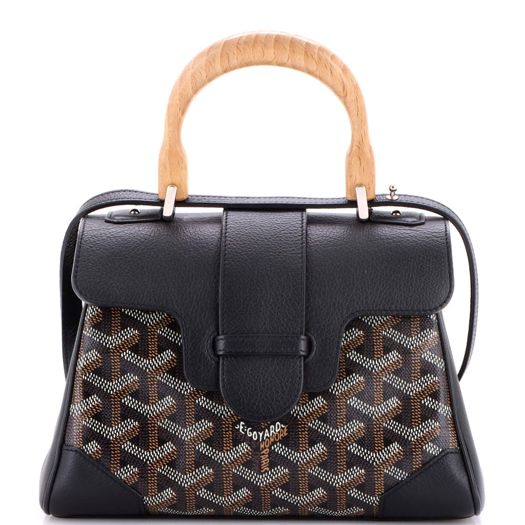 Saigon Top Handle Bag Coated Canvas with Leather Mini