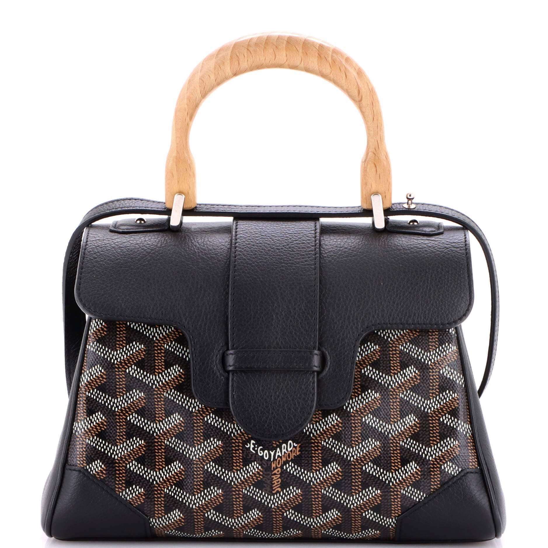Saigon Top Handle Bag Coated Canvas with Leather Mini