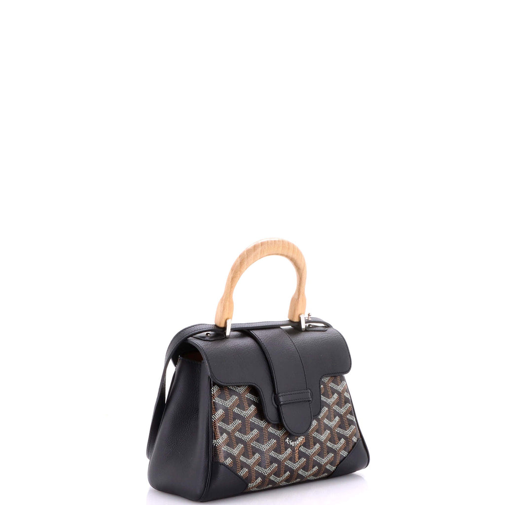 Saigon Top Handle Bag Coated Canvas with Leather Mini
