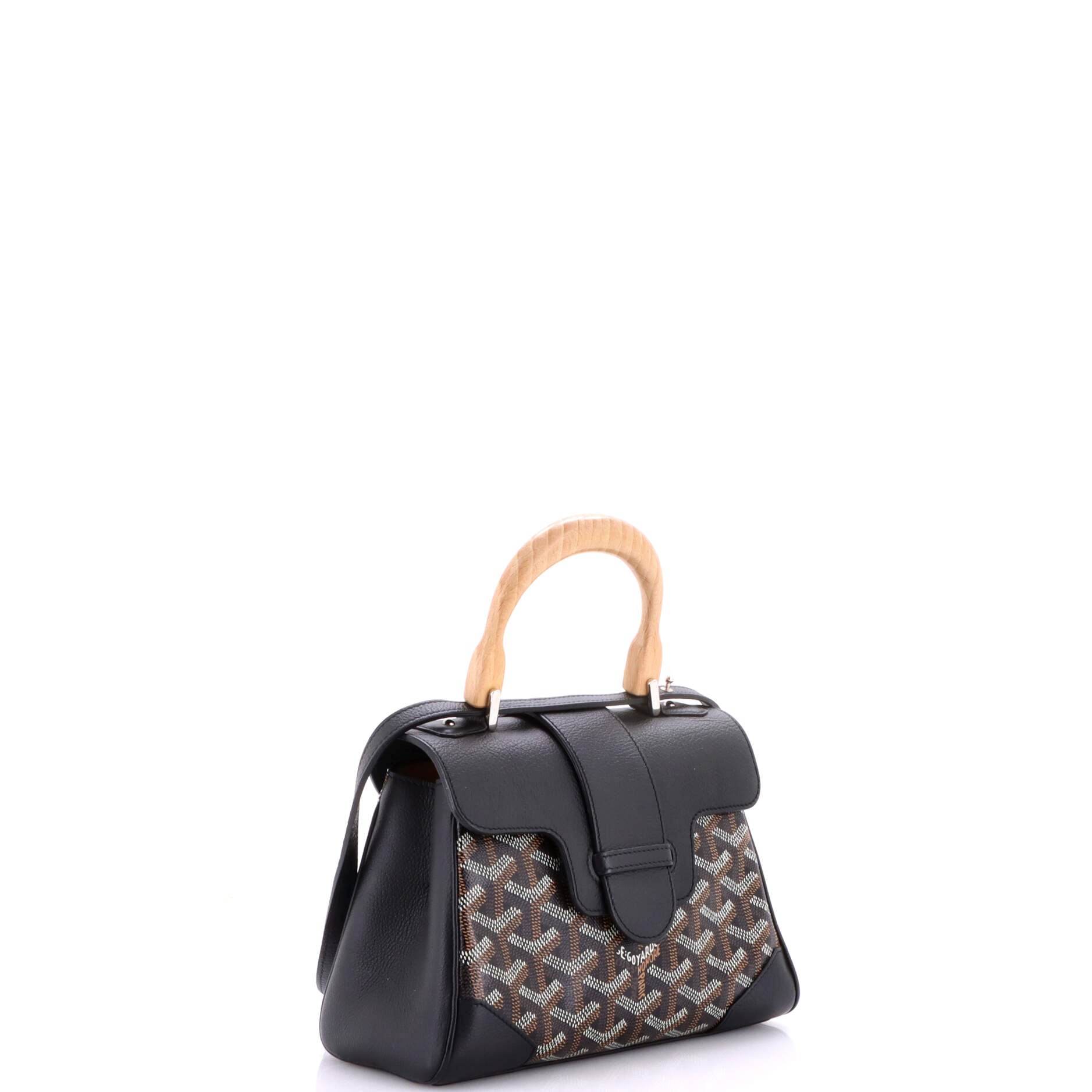 Saigon Top Handle Bag Coated Canvas with Leather Mini
