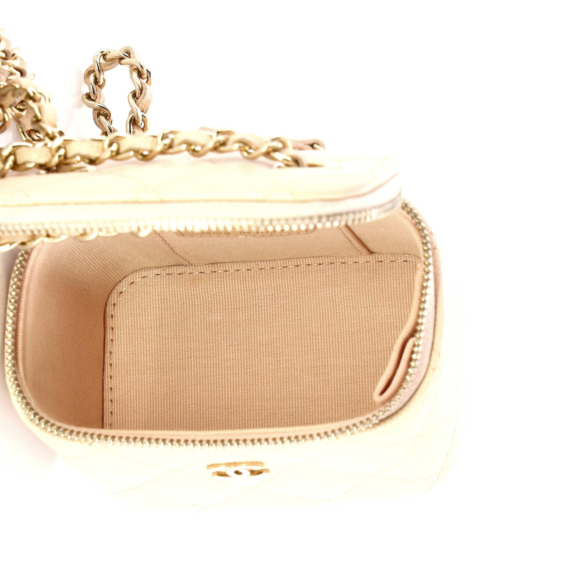 Classic Vanity Case with Chain Quilted Caviar Mini
