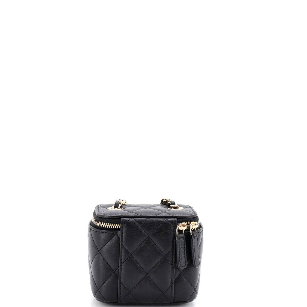 Classic Vanity Case with Chain Quilted Lambskin Mini