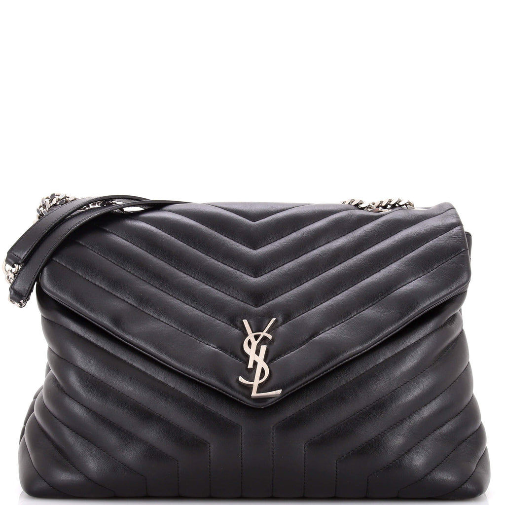 Loulou Shoulder Bag Matelasse Chevron Leather Large