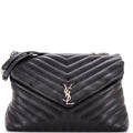 Loulou Shoulder Bag Matelasse Chevron Leather Large