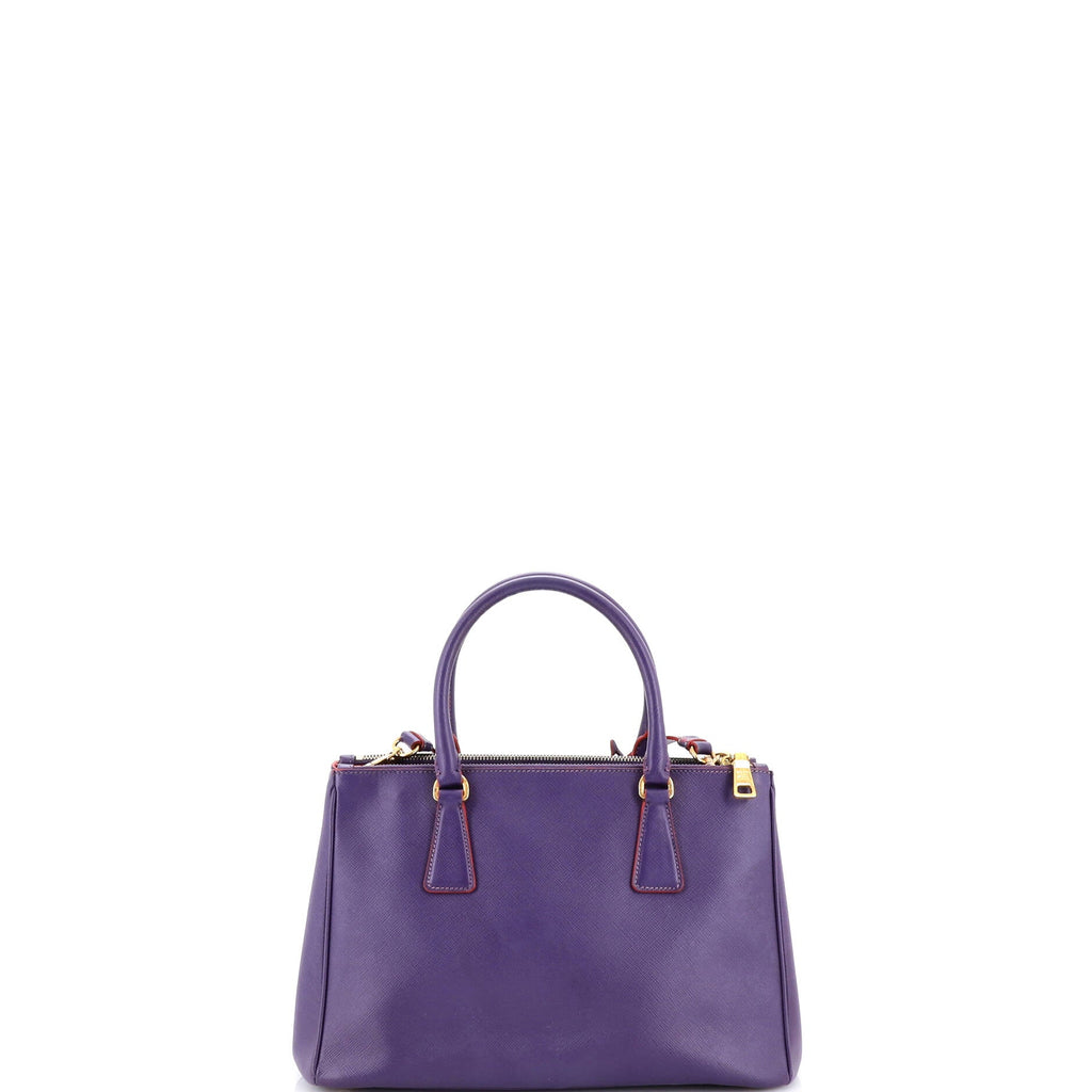 Double Zip Lux Tote Saffiano Leather Small