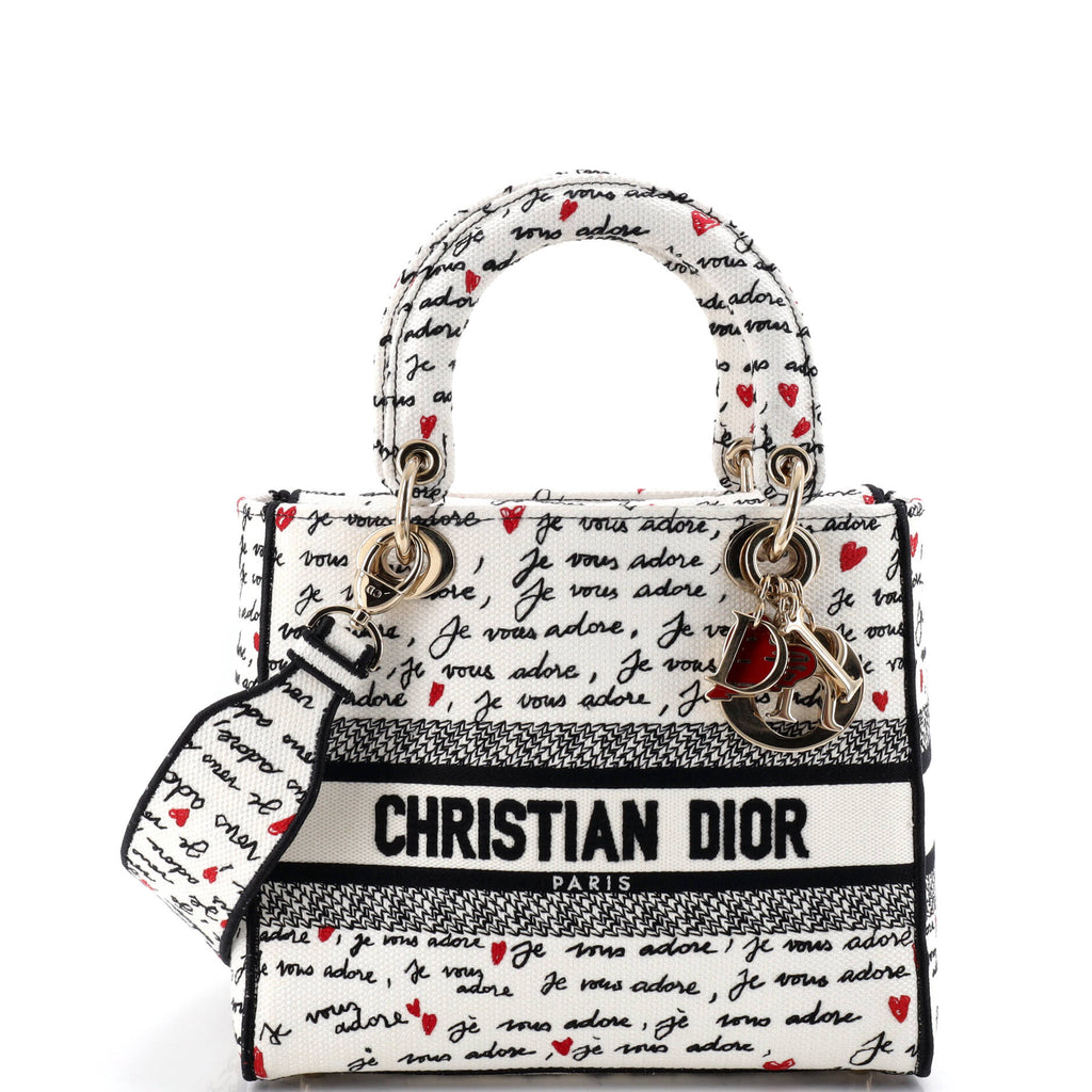 Lady D-Lite Bag Embroidered Canvas Medium
