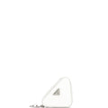 Triangle Pouch Bag with Chain Brushed Leather Mini
