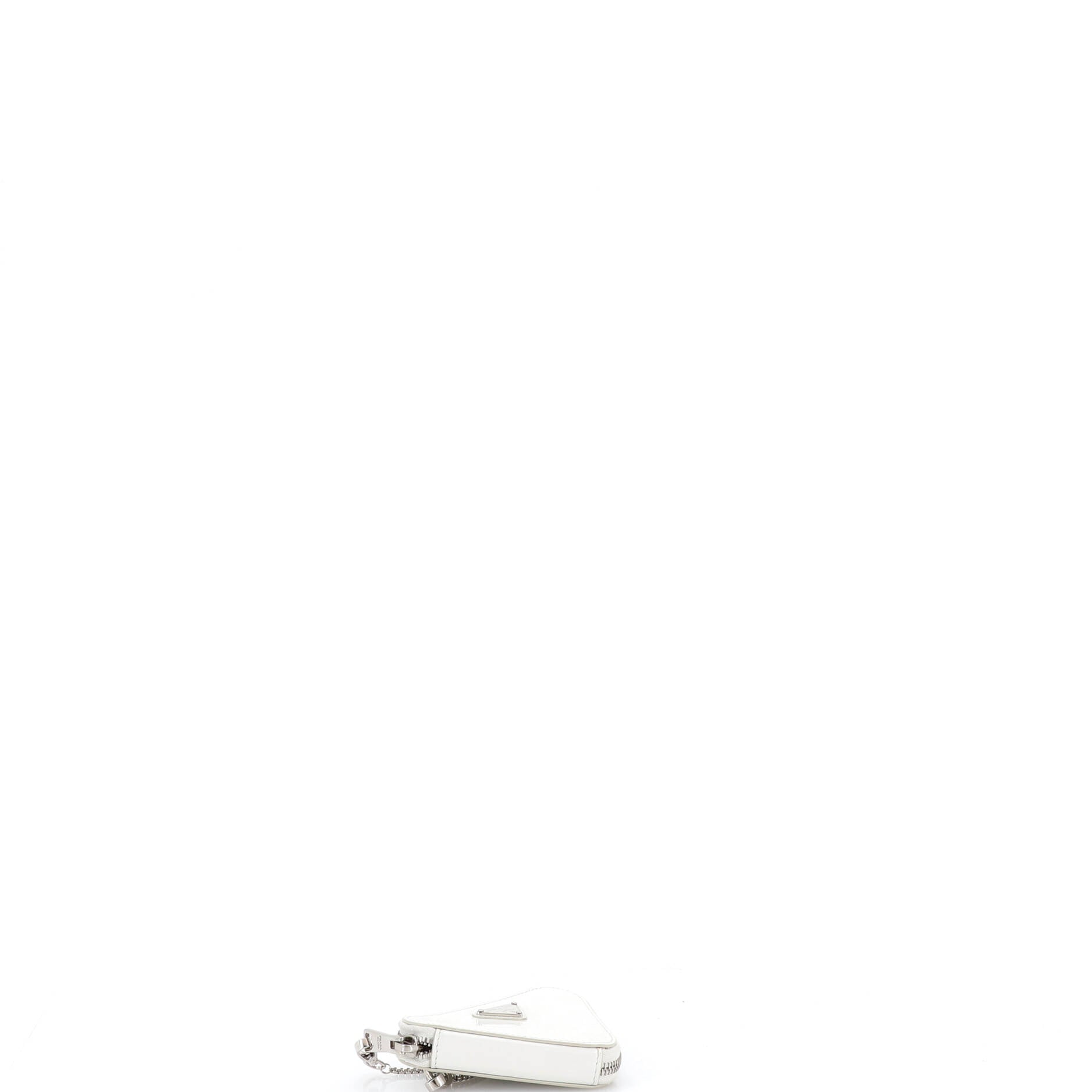 Triangle Pouch Bag with Chain Brushed Leather Mini