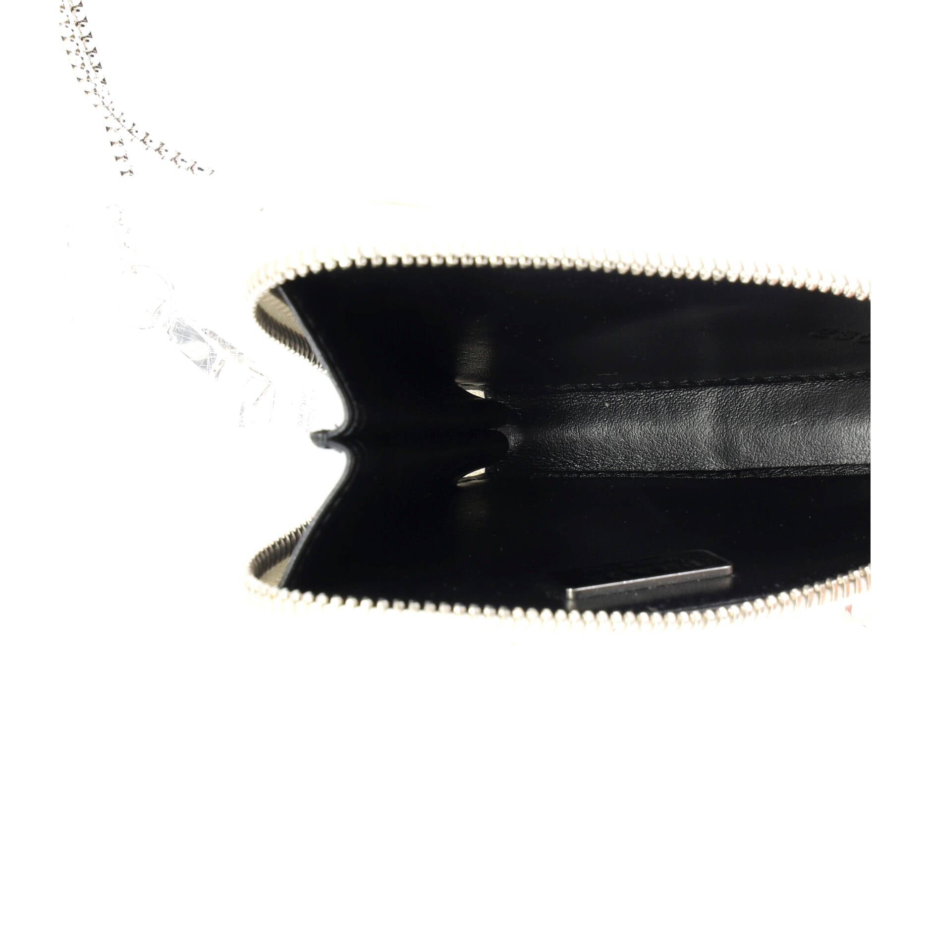 Triangle Pouch Bag with Chain Brushed Leather Mini
