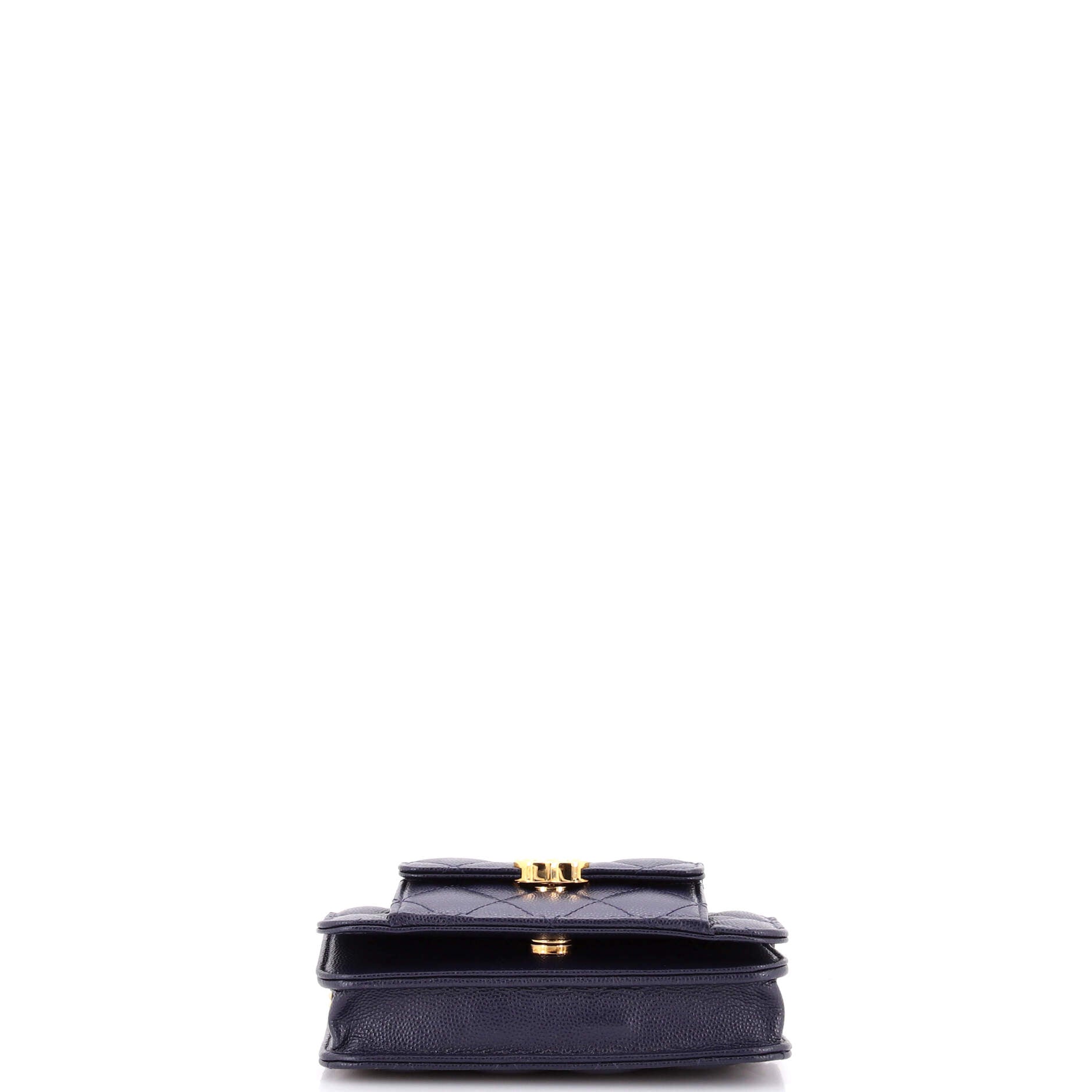 Pocket Twins Clutch with Chain Quilted Caviar
