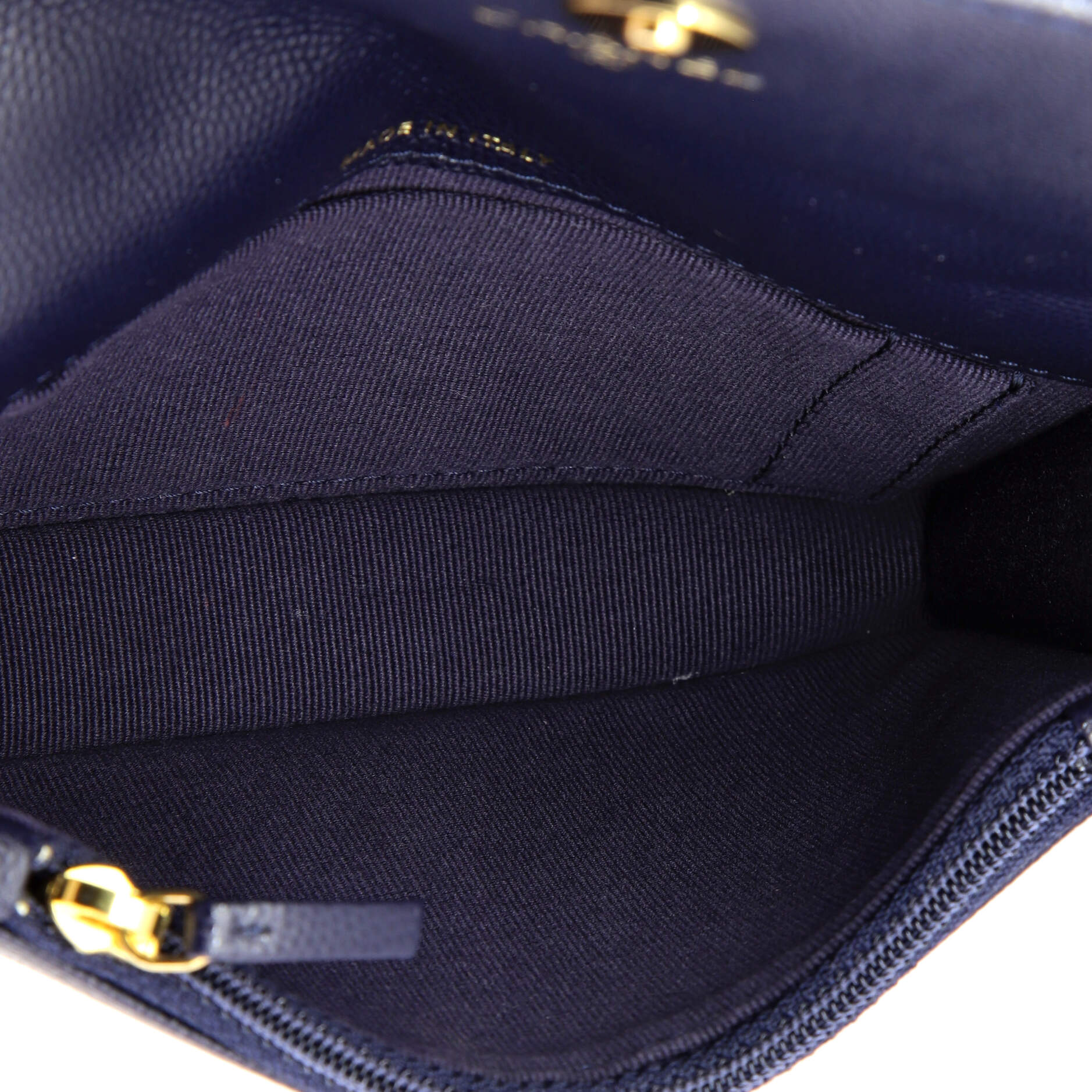 Pocket Twins Clutch with Chain Quilted Caviar