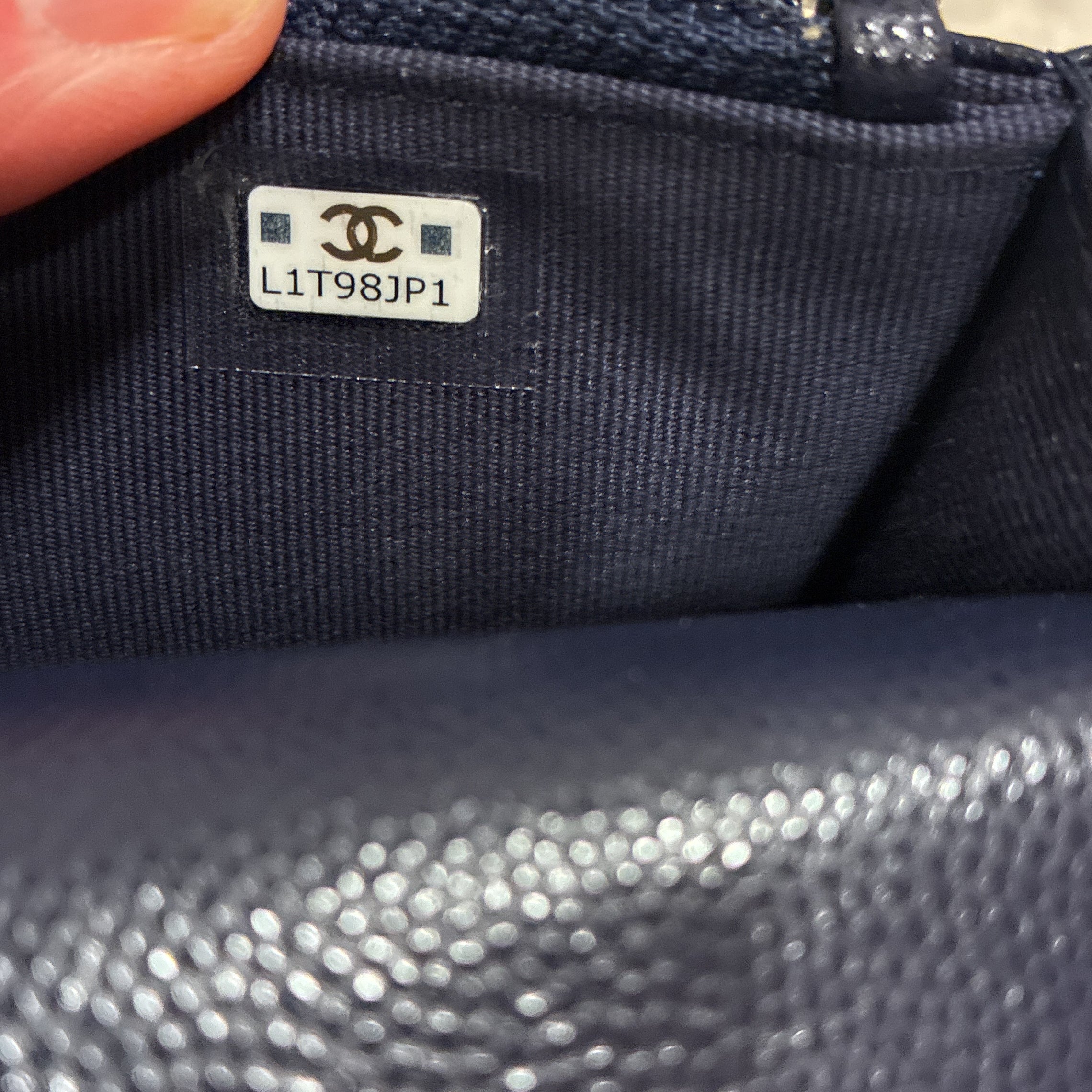 Pocket Twins Clutch with Chain Quilted Caviar