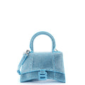 Hourglass Top Handle Bag Suede with Crystals XS