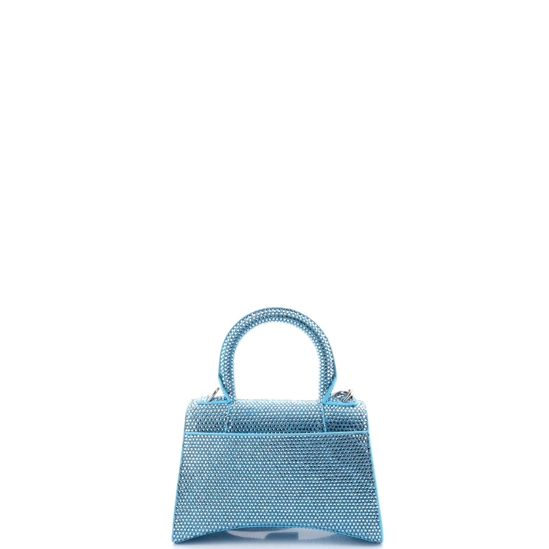 Hourglass Top Handle Bag Suede with Crystals XS