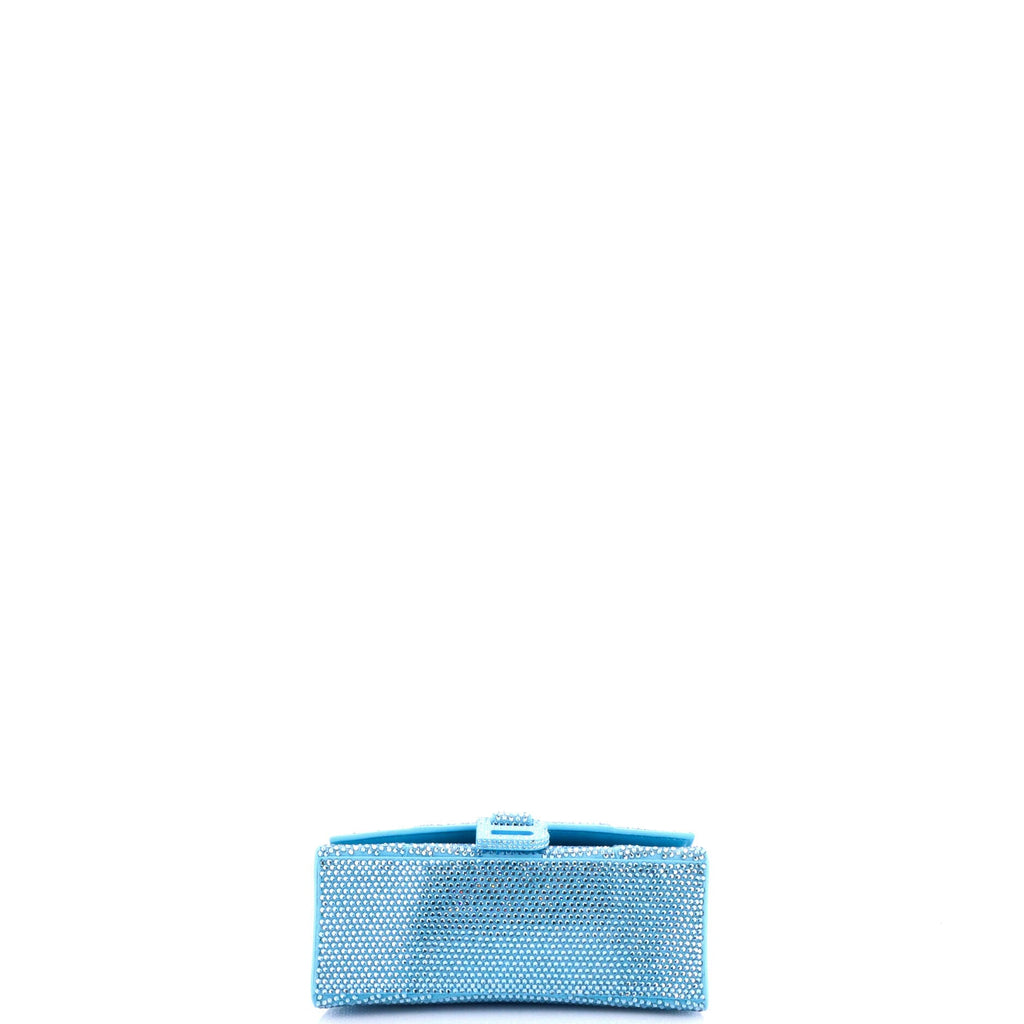 Hourglass Top Handle Bag Suede with Crystals XS