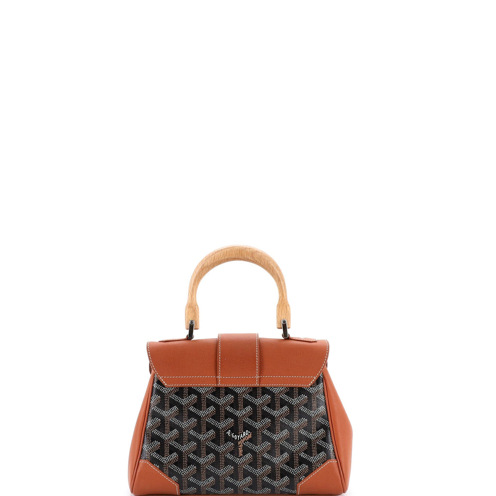 Saigon Top Handle Bag Coated Canvas with Leather Mini