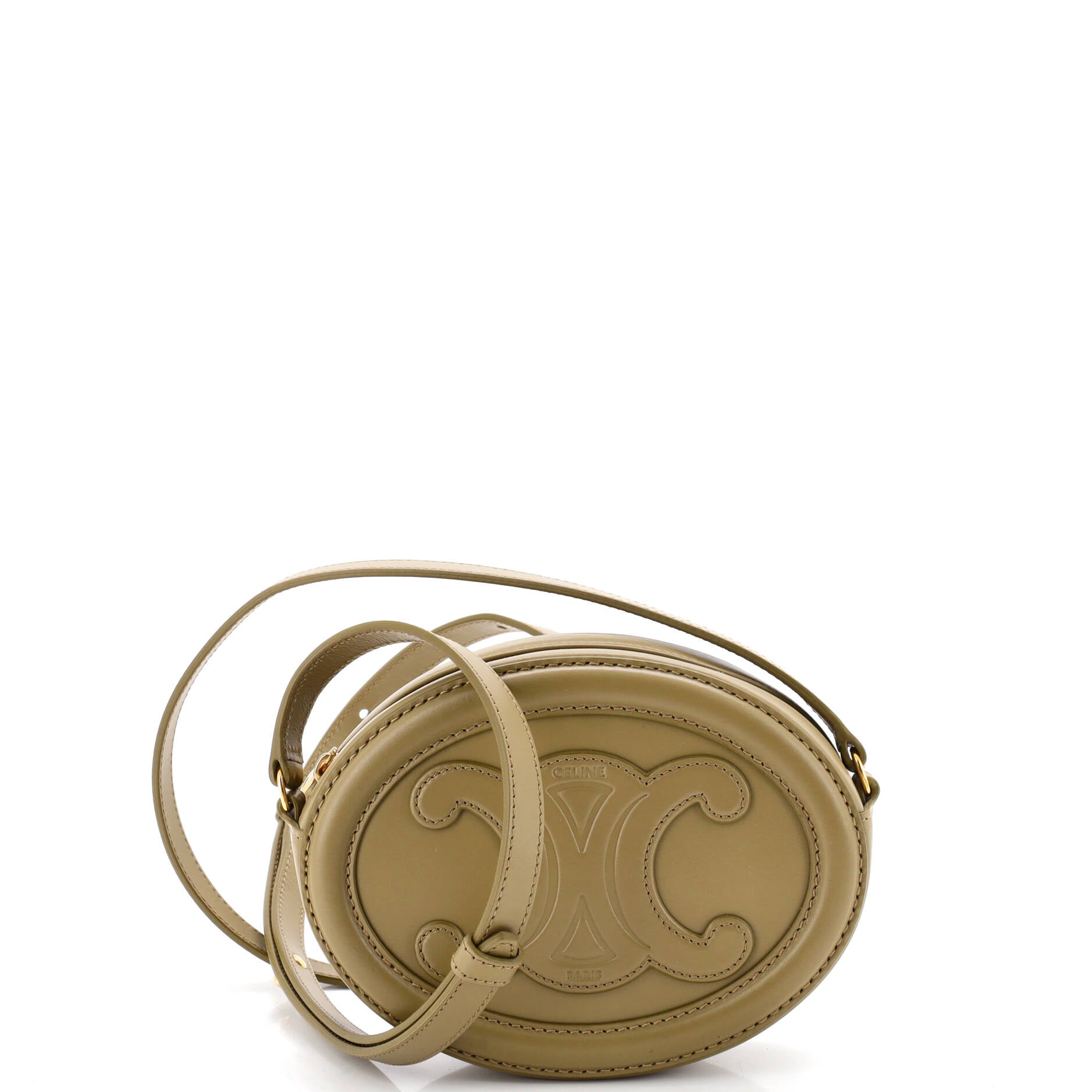 Triomphe Oval Crossbody Bag Leather Mini