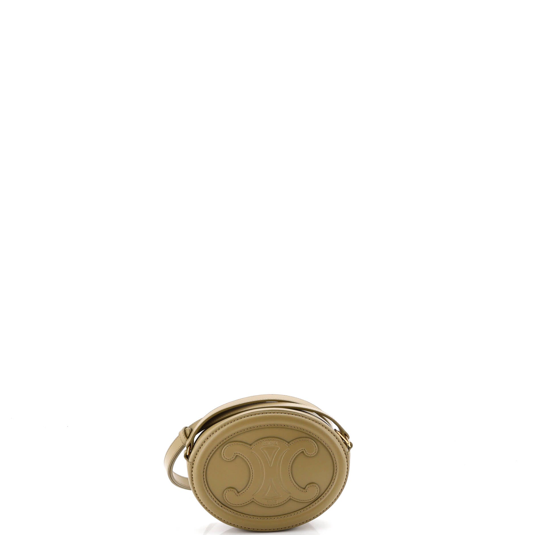 Triomphe Oval Crossbody Bag Leather Mini
