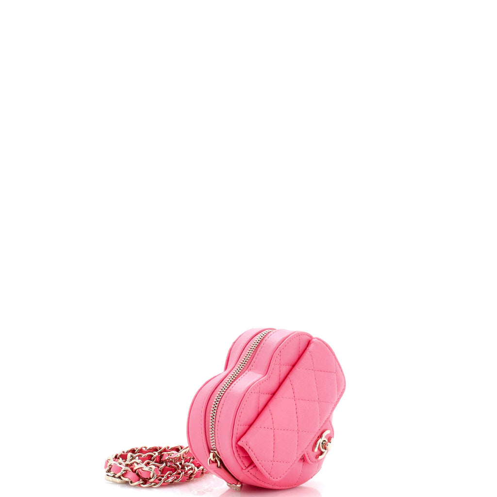 CC in Love Heart Belt Bag Quilted Lambskin
