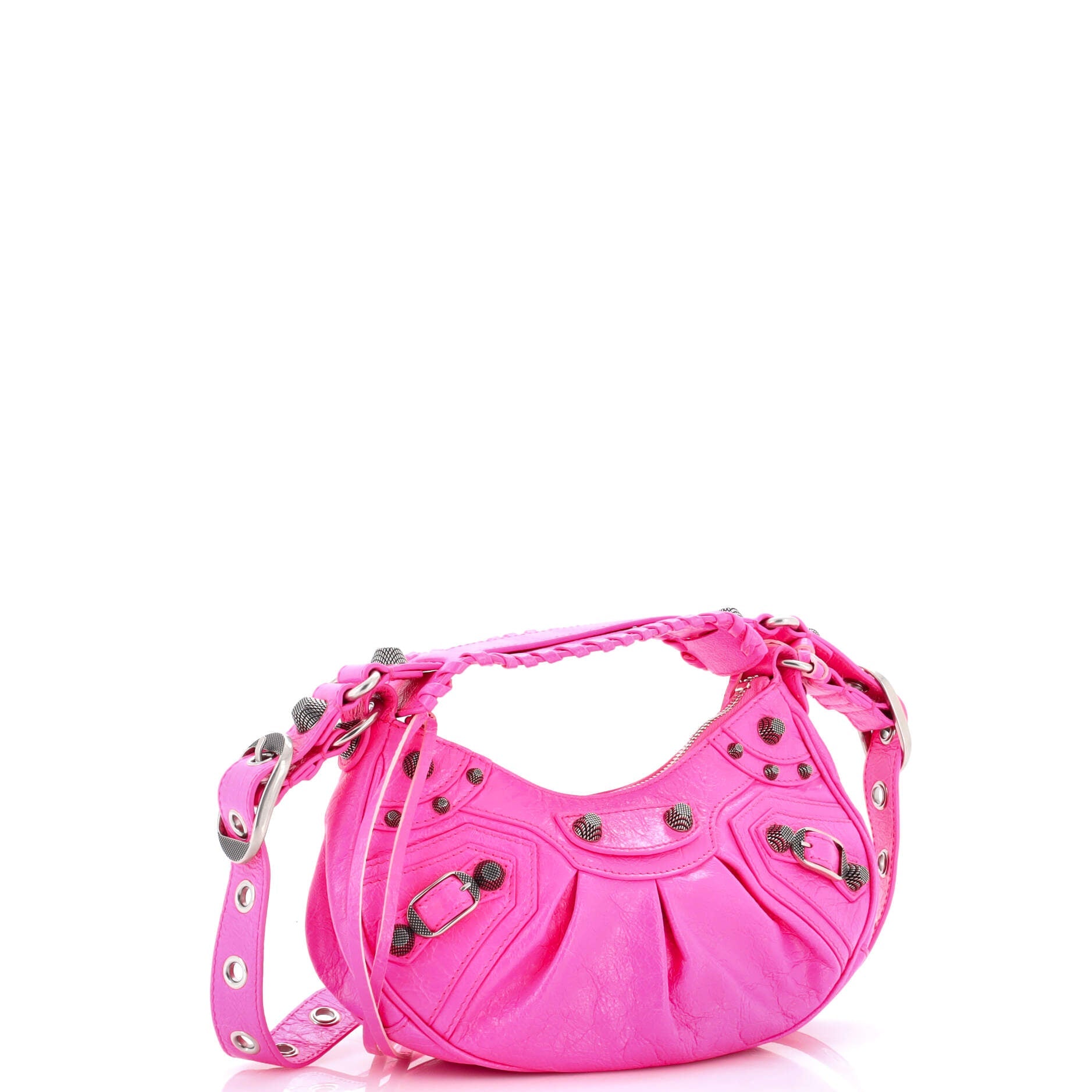 Le Cagole Giant Studs Shoulder Bag Leather XS