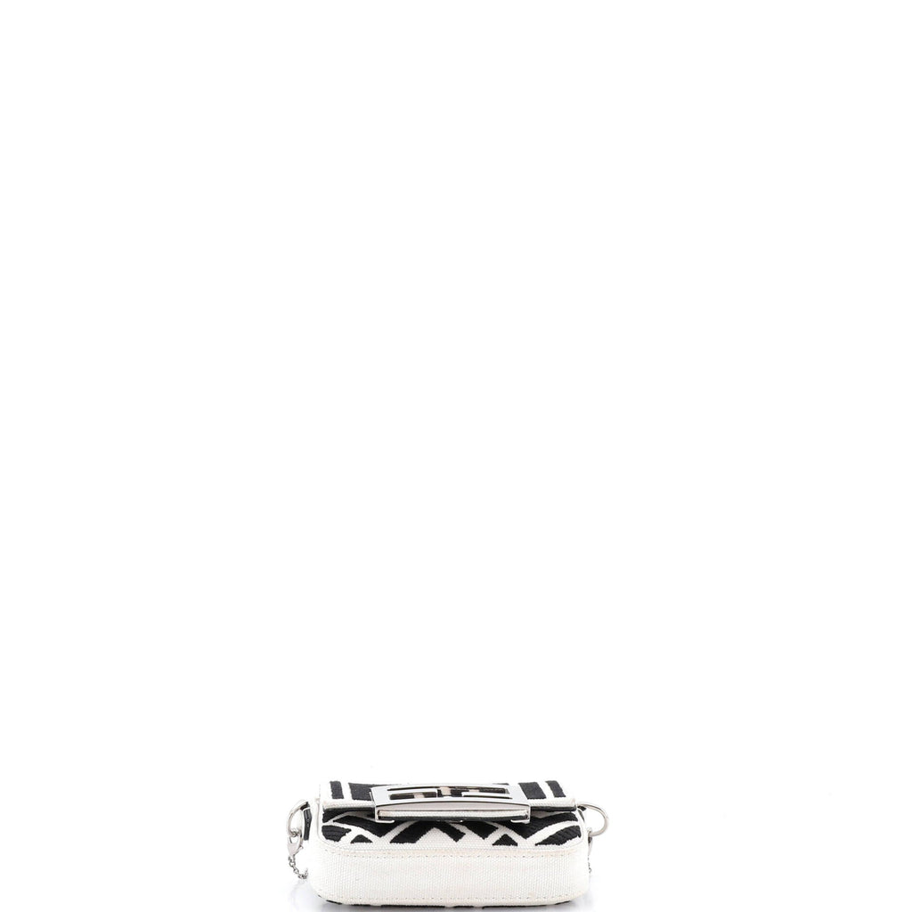 Chain Baguette Charm Bag Zucca Embroidered Canvas Nano