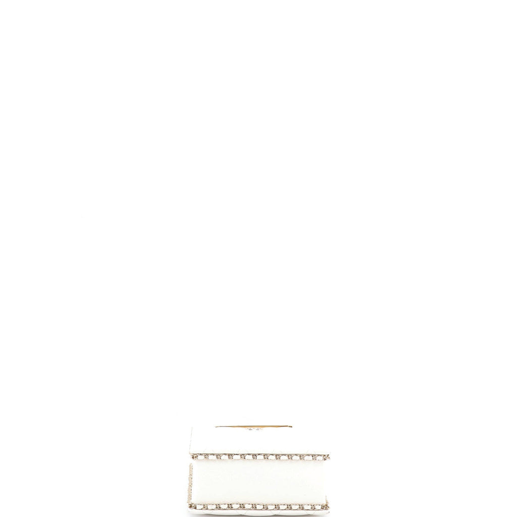 Chain Around Cut Out Handle Evening Tote Quilted Caviar Mini
