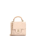 Square Classic Flap Top Handle Clutch with Chain Quilted Lambskin