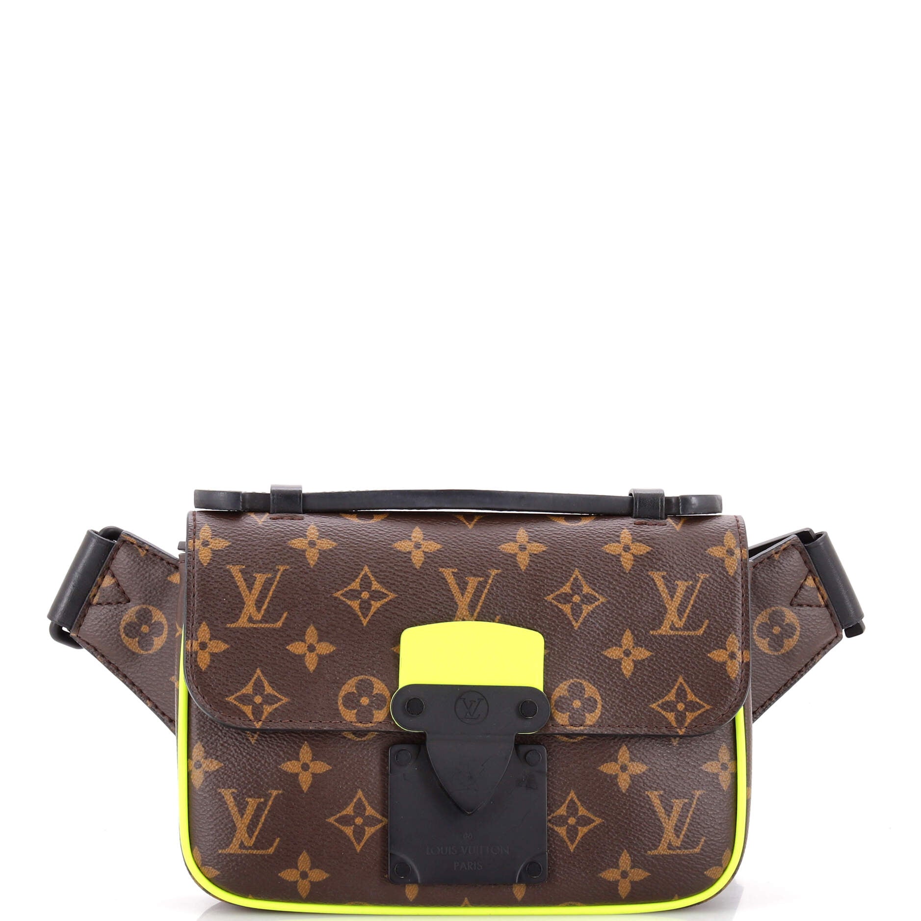 S Lock Sling Bag Macassar Monogram Canvas