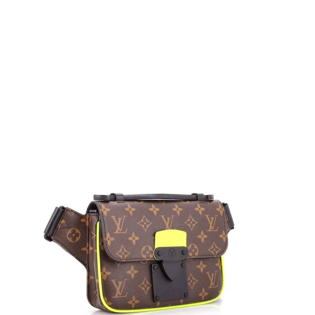 S Lock Sling Bag Macassar Monogram Canvas
