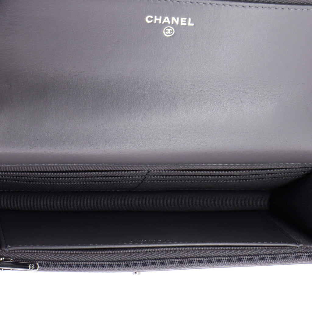 Top Handle Phone Holder with Chain Quilted Shiny Calfskin with Crystals