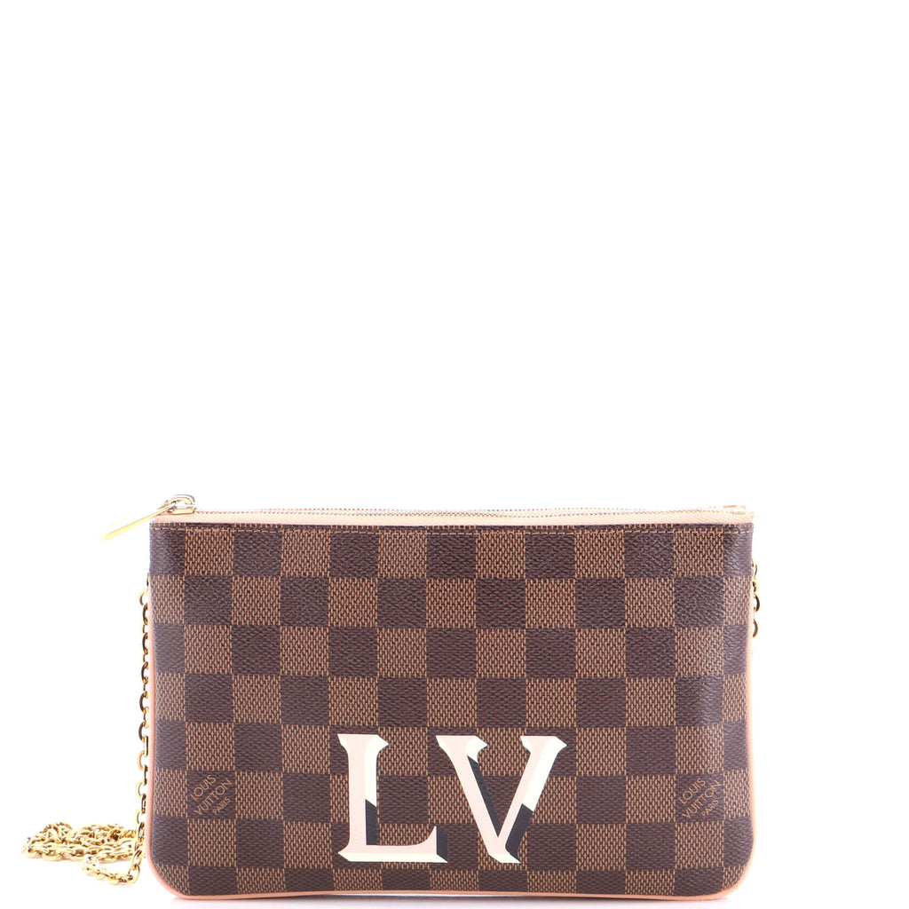 Double Zip Pochette Damier