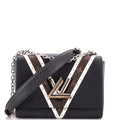 Twist Handbag Epi Leather with Monogram Canvas and Studded Leather MM