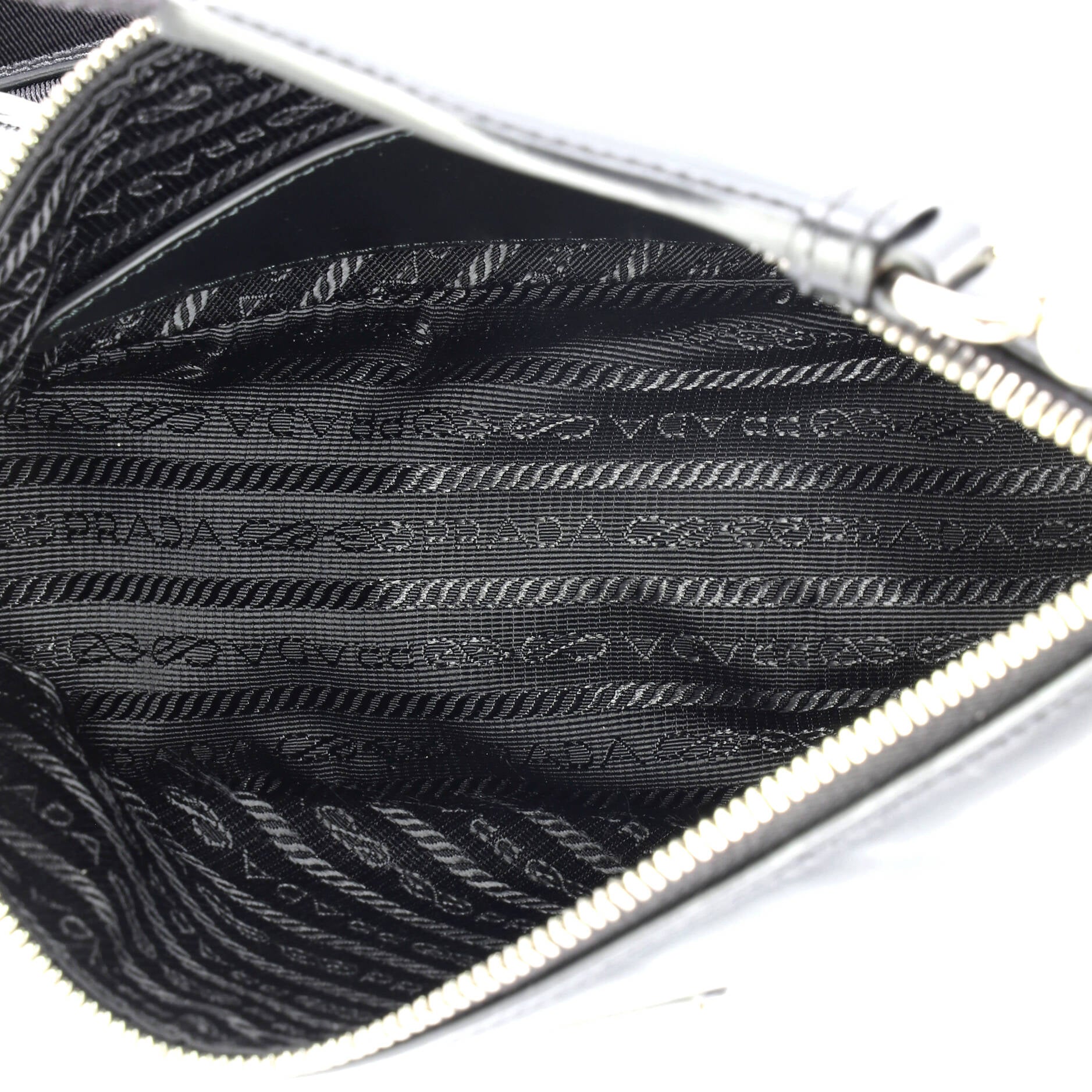 Triangle Logo Zip Crossbody Bag Soft Leather Small