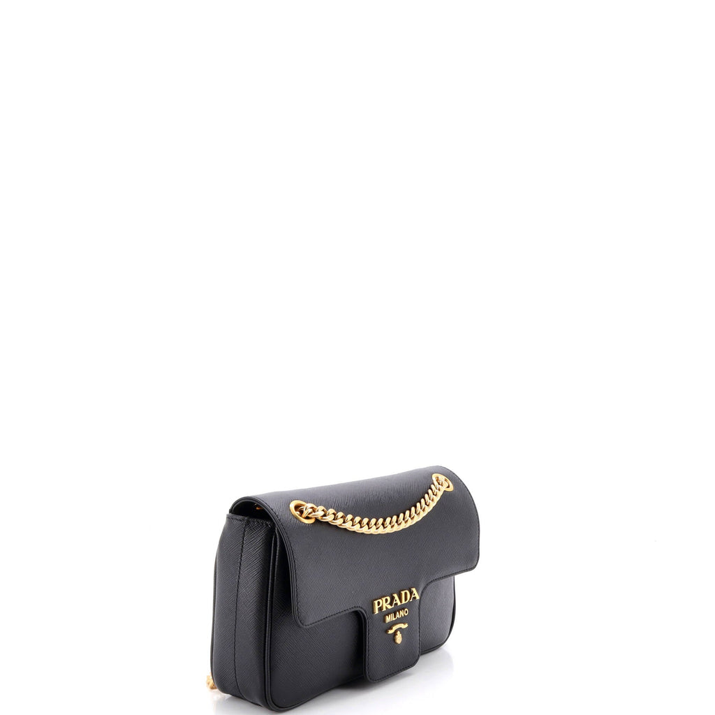 Pattina Flap Shoulder Bag Saffiano Leather Small