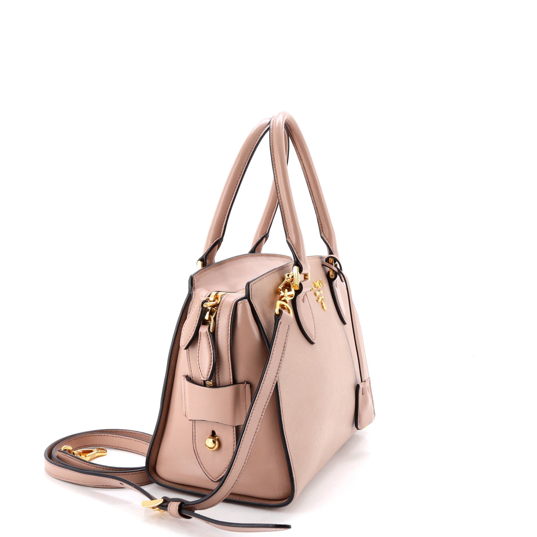 Convertible Zip Tote Saffiano Leather Small